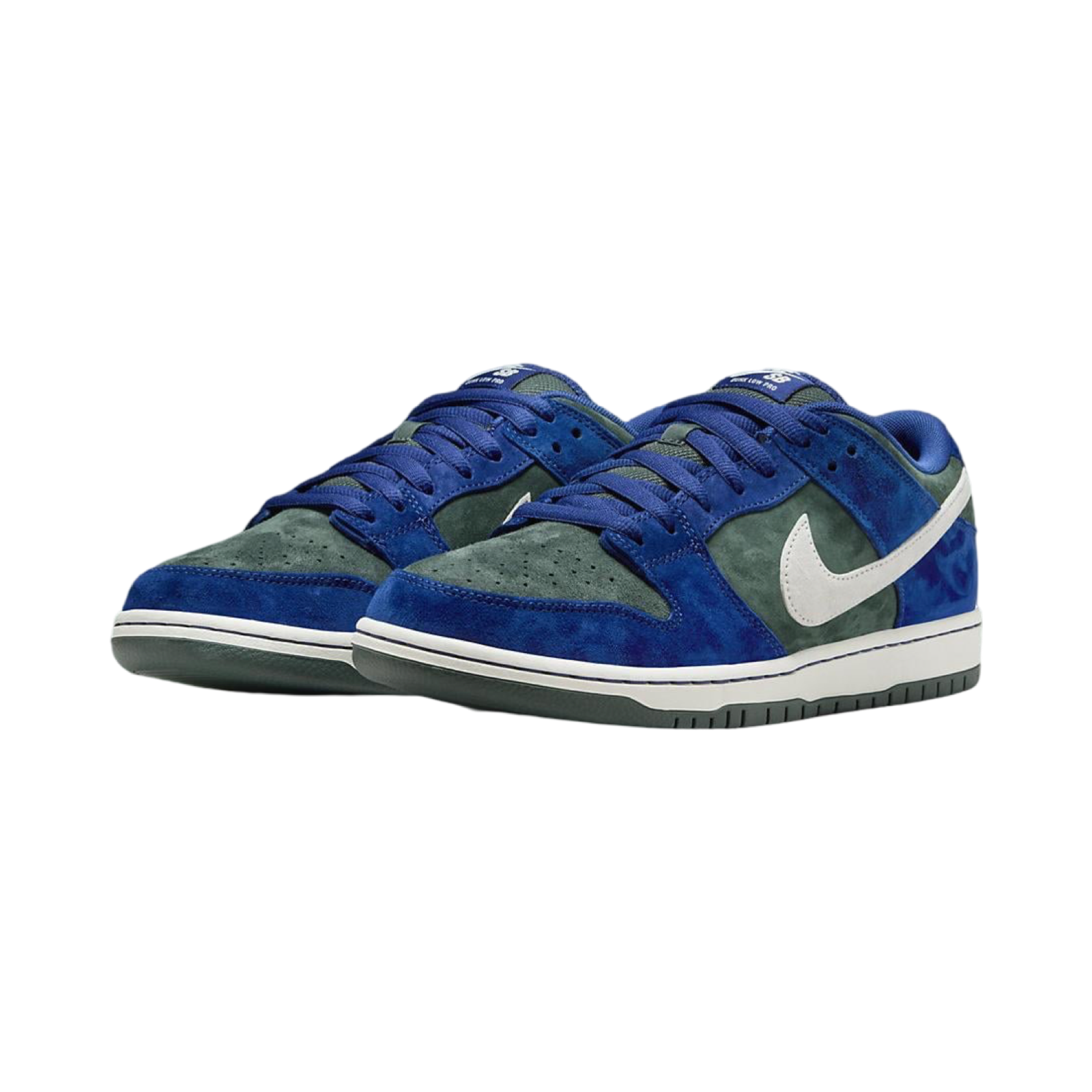 Nike SB Dunk Low Sneakers - Deep Royal & Vintage Green - Men's Skateboarding Shoes for Casual Wear & Street Style