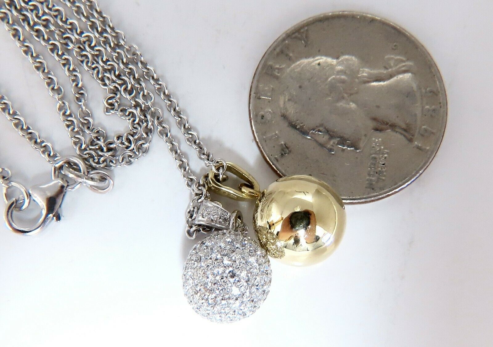 2.50ct Natural Diamond Cluster Ball Double Dangle Necklace in 14K Gold - Elegant Jewelry for Weddings, Anniversaries & Special Occasions