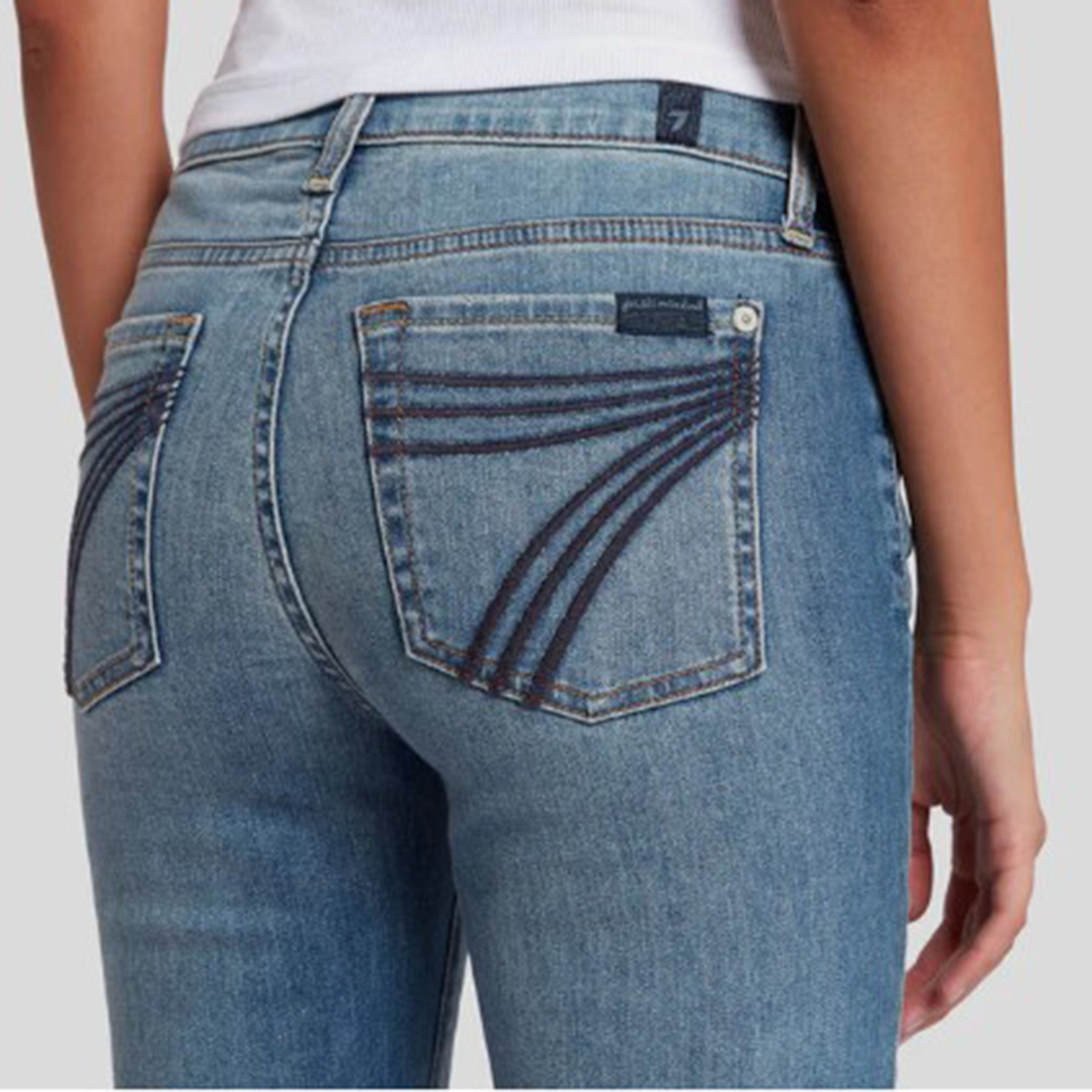 7 For All Mankind Women's DLU Tailorless DOJO Skinny Jeans - High Waist Stretch Denim Pants for Casual Wear & Night Out