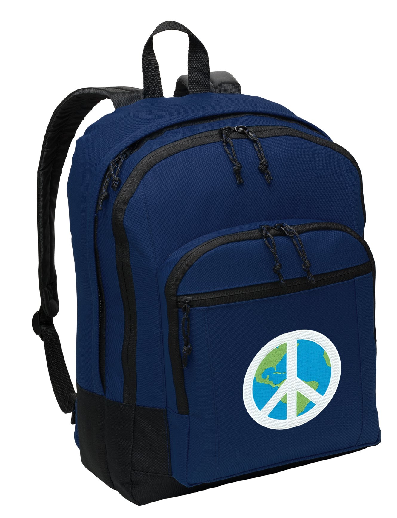 Peace Sign Backpack - Medium Size Anti-Theft Laptop Backpack with World Peace Design for College, Travel & Work | Durable School Bag for Students & Professionals