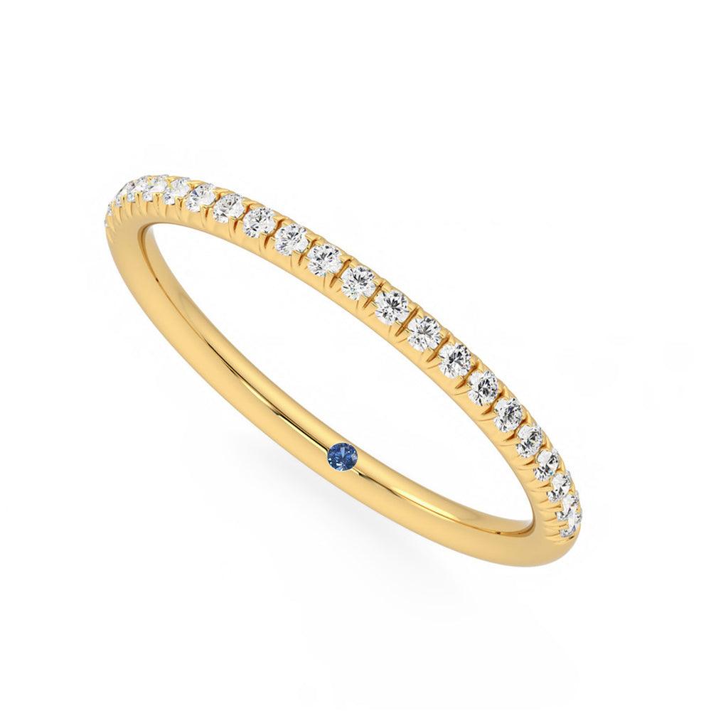 Half Eternity Pavé Moissanite Wedding Band with Anniversary Stone Accent - Elegant Stackable Ring for Women, Perfect for Engagement, Anniversary & Bridal Jewelry Gifts