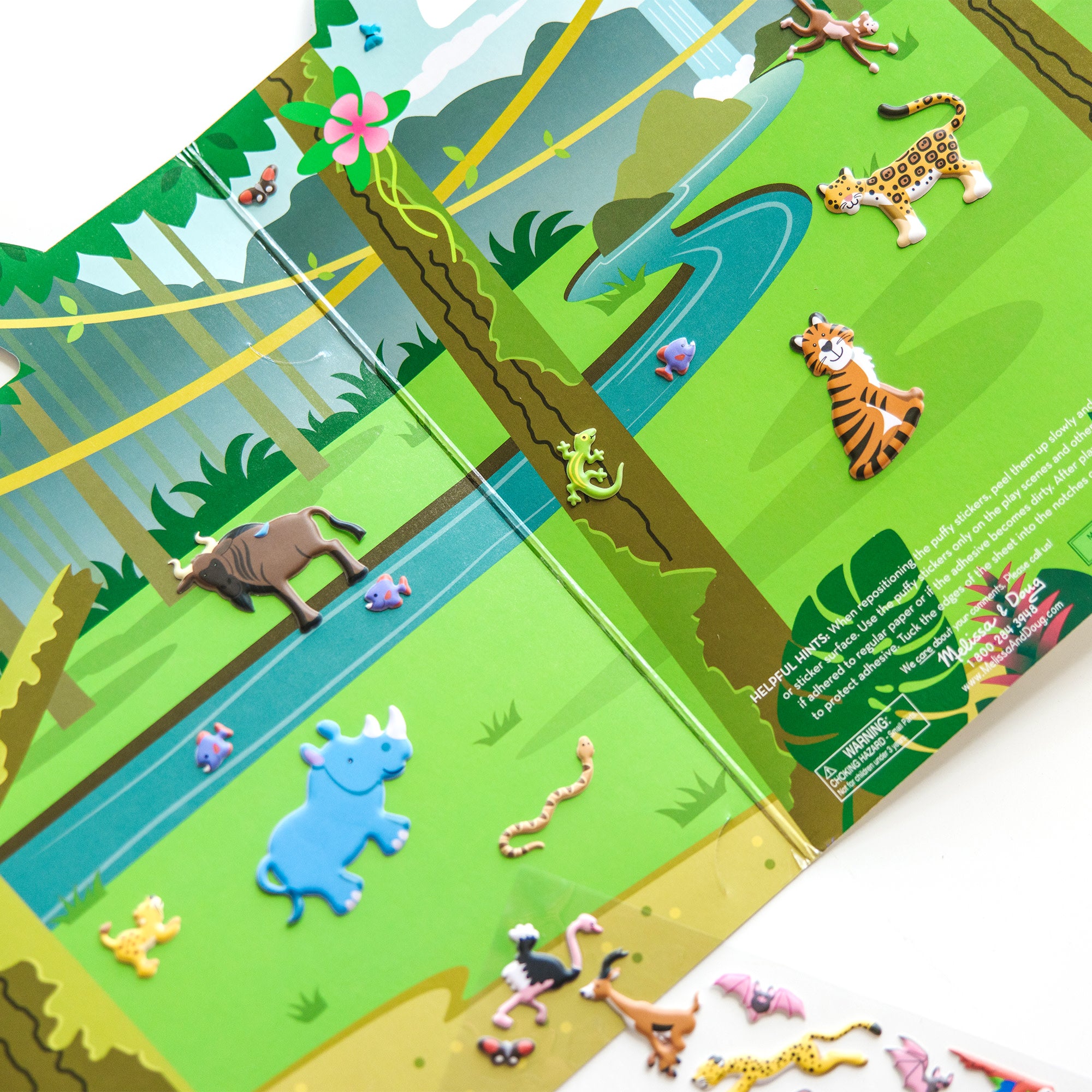 Puffy Sticker Play Set - Safari Animal Theme - Fun DIY Stickers for Kids Crafts, Scrapbooking & School Projects - Perfect for Birthday Parties, Classroom Activities & Creative Play