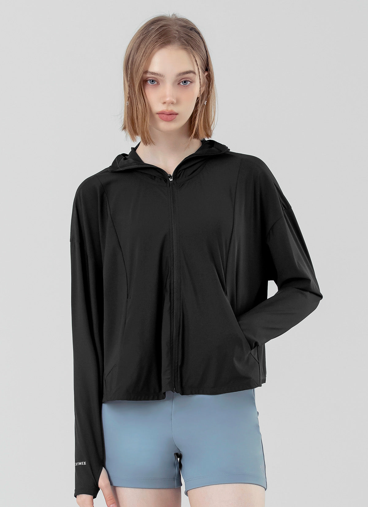Lightweight Cooling Loose Fit Crop Hoodie Jacket for Women - Breathable Summer Outdoor Workout & Casual Wear