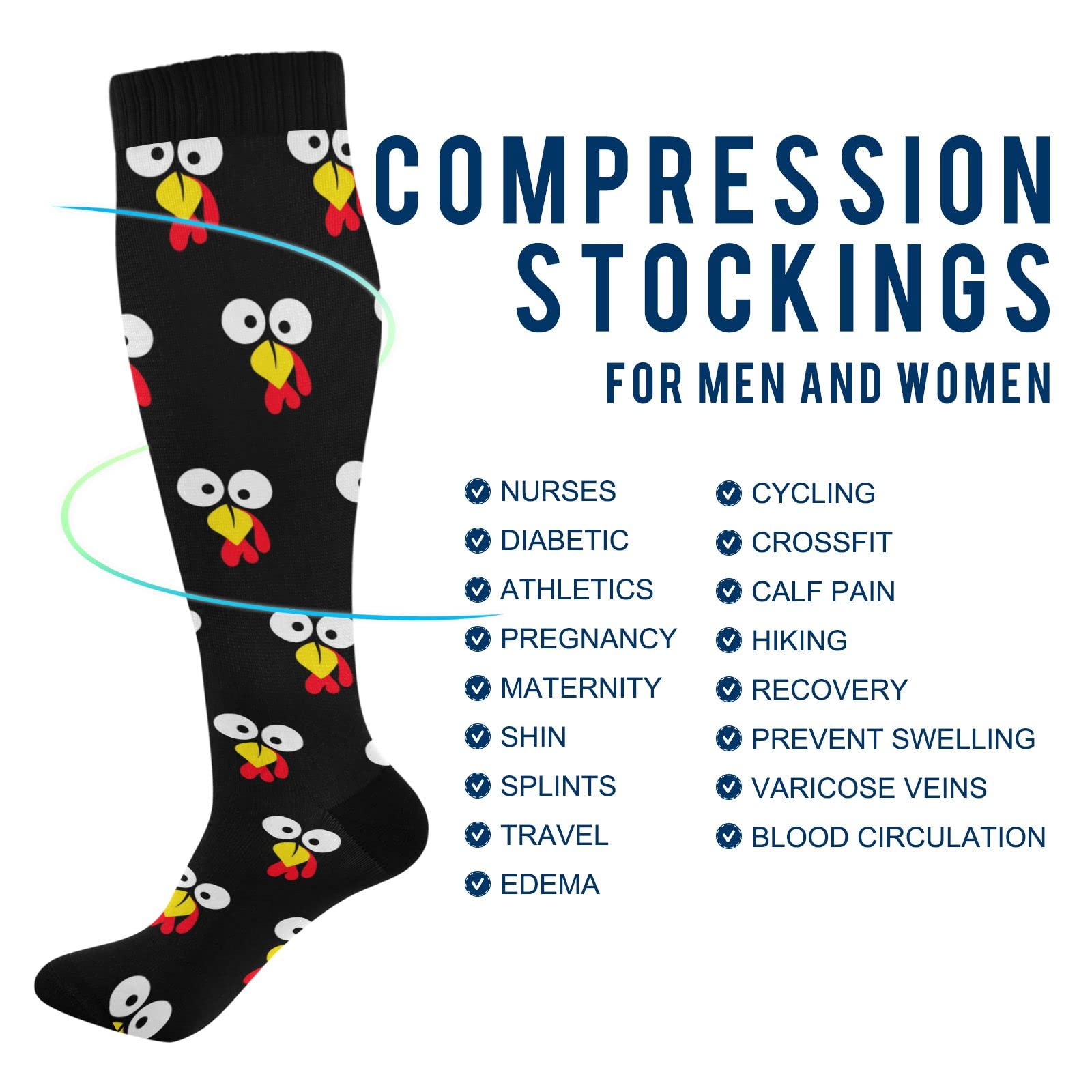 Best Men's & Women's Knee High Compression Socks for Running, Hiking, Cycling - Breathable Athletic Performance Socks for Sports & Outdoor Activities