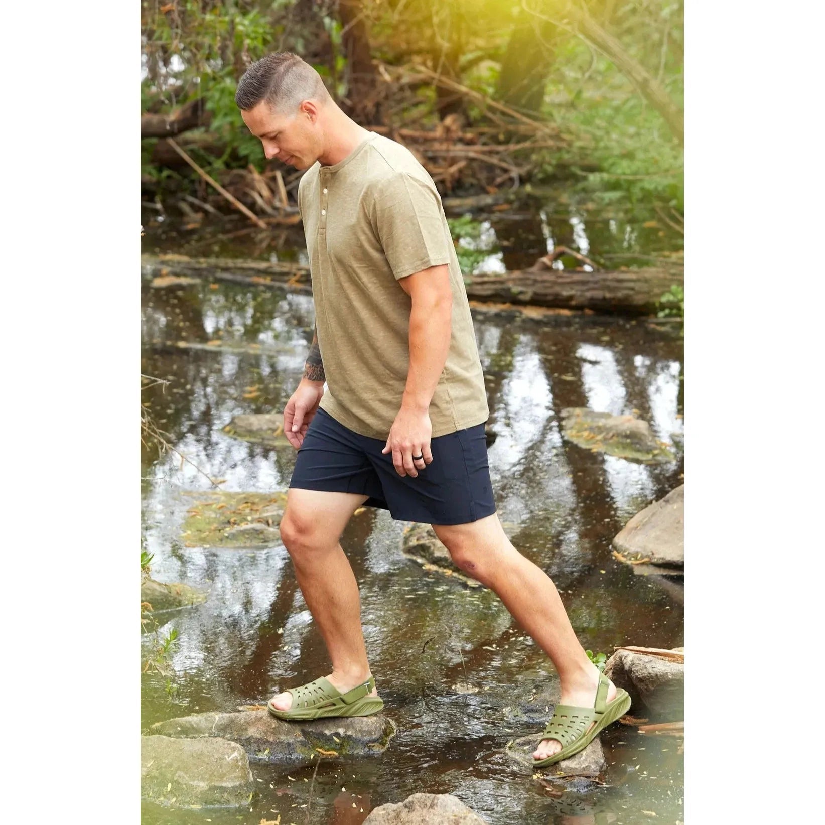 JOYBEES Men's Trekking Slide Sandals - Lightweight Hiking & Outdoor Adventure Footwear for Camping, Beach, and Travel - Final Sale