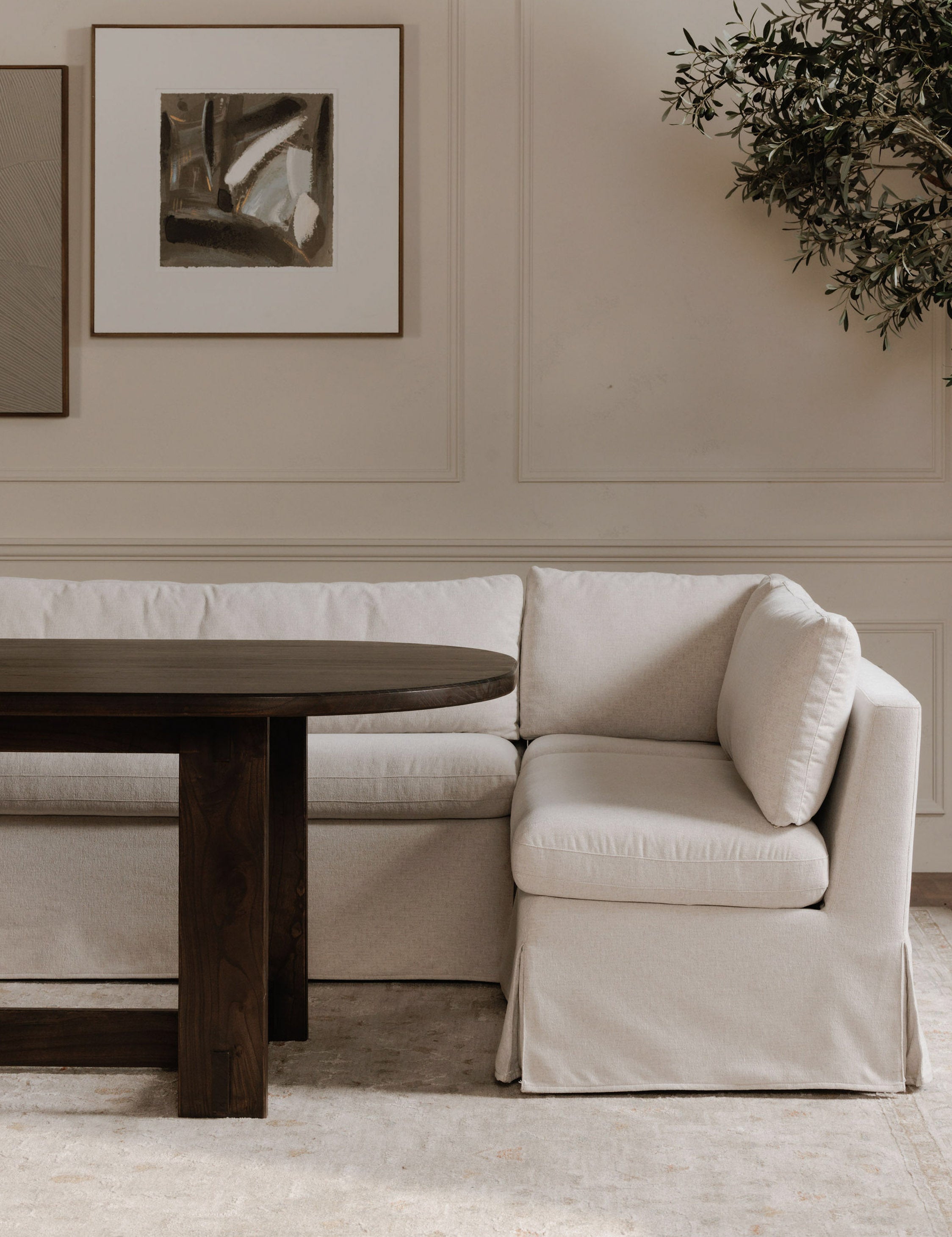 Carmella Slipcover Dining Bench - Washable Upholstered Kitchen Bench Seat with Wooden Legs - Perfect for Dining Room, Kitchen Nook, and Breakfast Area