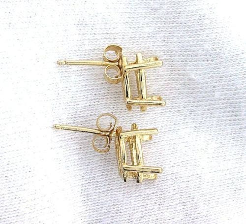 Premium 14K Gold or Sterling Silver Marquise Earring Settings (Set of 2) - 5x2.5mm & 12x6mm - Handcrafted in USA - Perfect for Jewelry Making, DIY Projects & Gift Giving