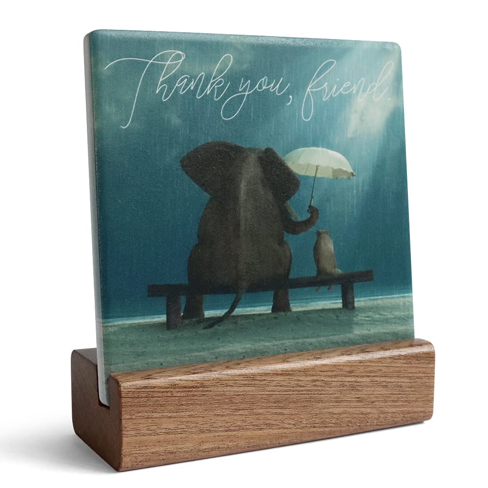 Funny Elephant Ceramic Desk Decoration - Inspirational Thank You Gift for Women & Best Friends - Office, Birthday & Home Decor - Perfect for Gifting & Spreading Joy