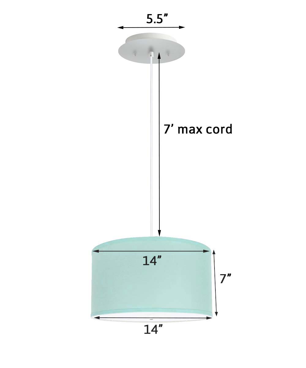 14W 2-Light Pendant Island Lighting Fixture with Blue Glass Shade and Diffuser, White Cord - Perfect for Kitchen Island, Dining Room, and Bar Counter Lighting