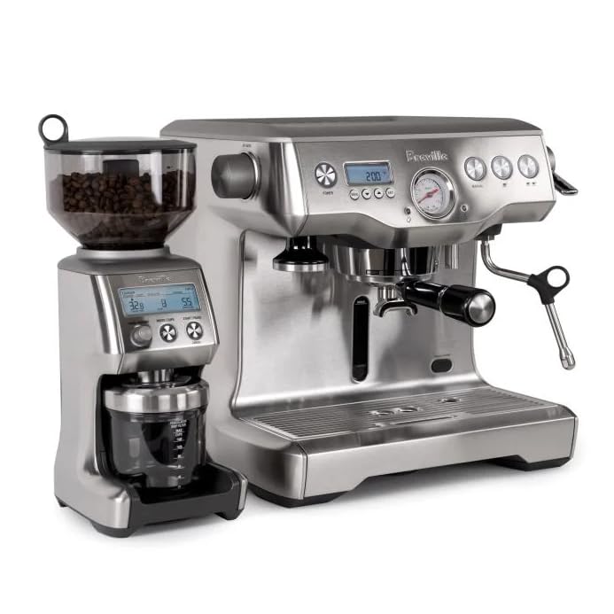 Breville BEP920BSS Dynamic Duo Dual Boiler Espresso Machine with Smart Grinder Pro - Stainless Steel Coffee Maker for Home Baristas & Coffee Lovers - Perfect for Espresso, Latte & Cappuccino Making