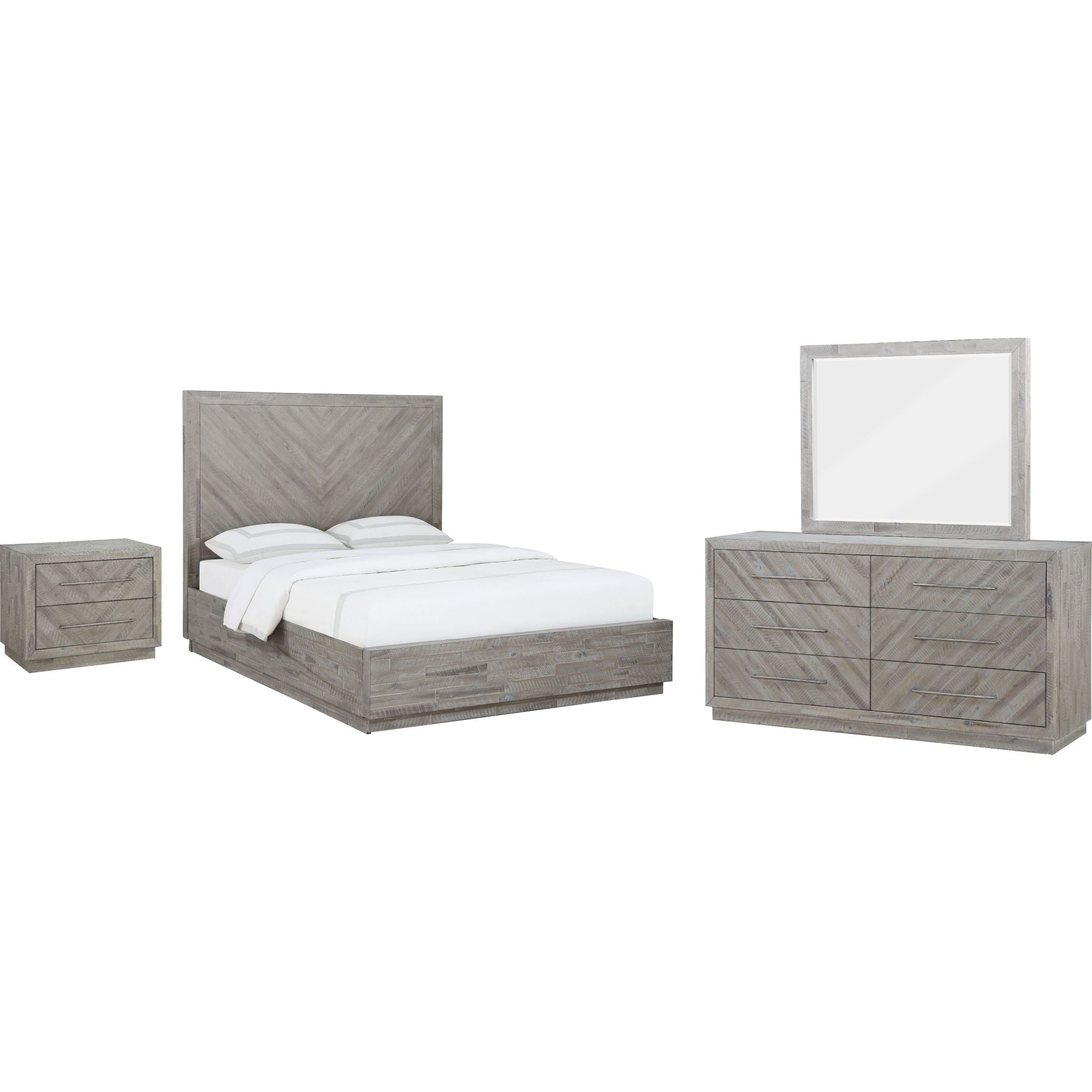 Rustic Latte Alexandra Platform Bed Frame - Solid Wood Bedroom Furniture for Modern Farmhouse & Cozy Home Decor | Perfect for Master Bedroom, Guest Room, or Airbnb