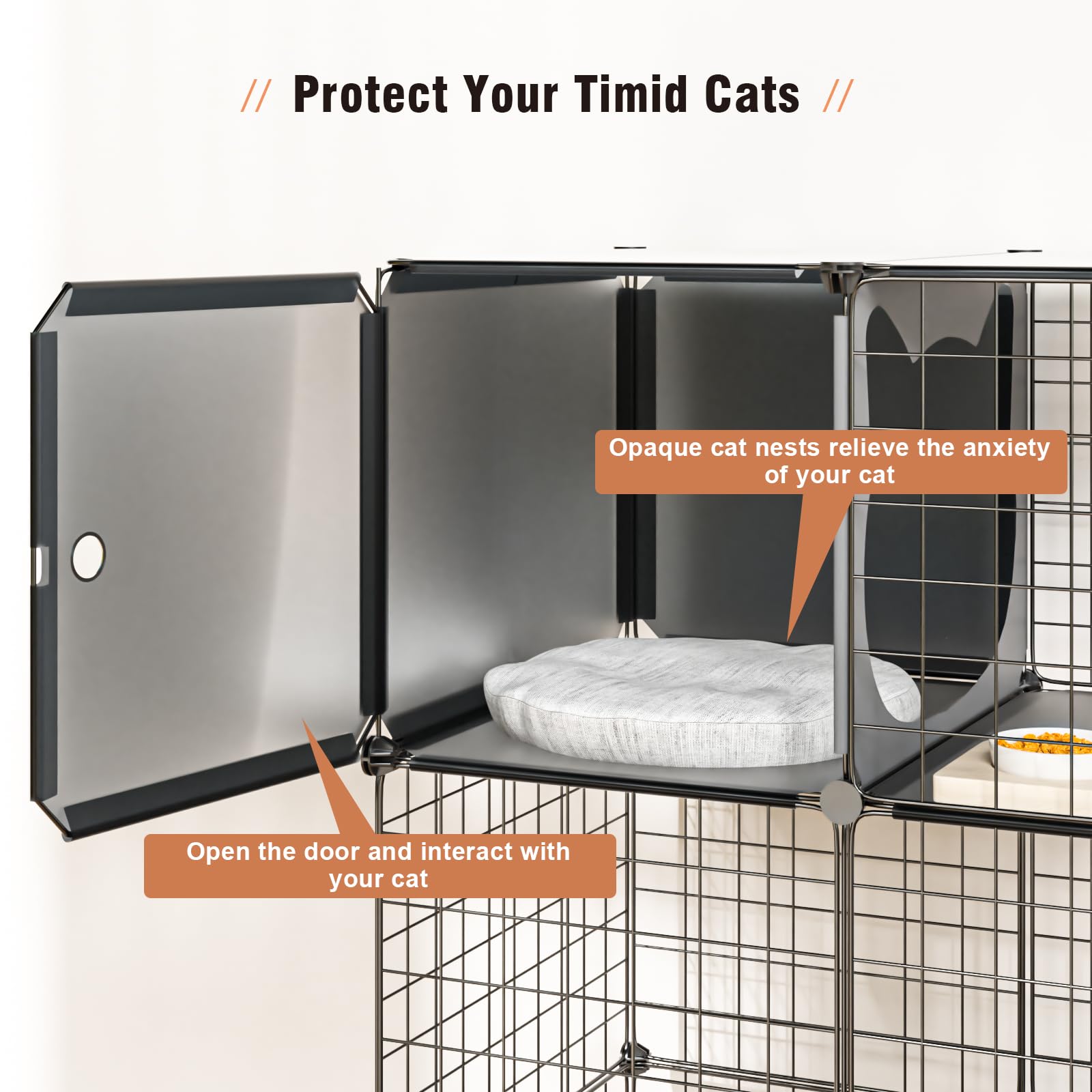 3-Tier Large Cat Enclosure Indoor & Outdoor Playpen with Detachable Litter Box - Metal Wire Kennel Cage for Kittens & Cats - Perfect for Playtime, Training & Safe Outdoor Adventures