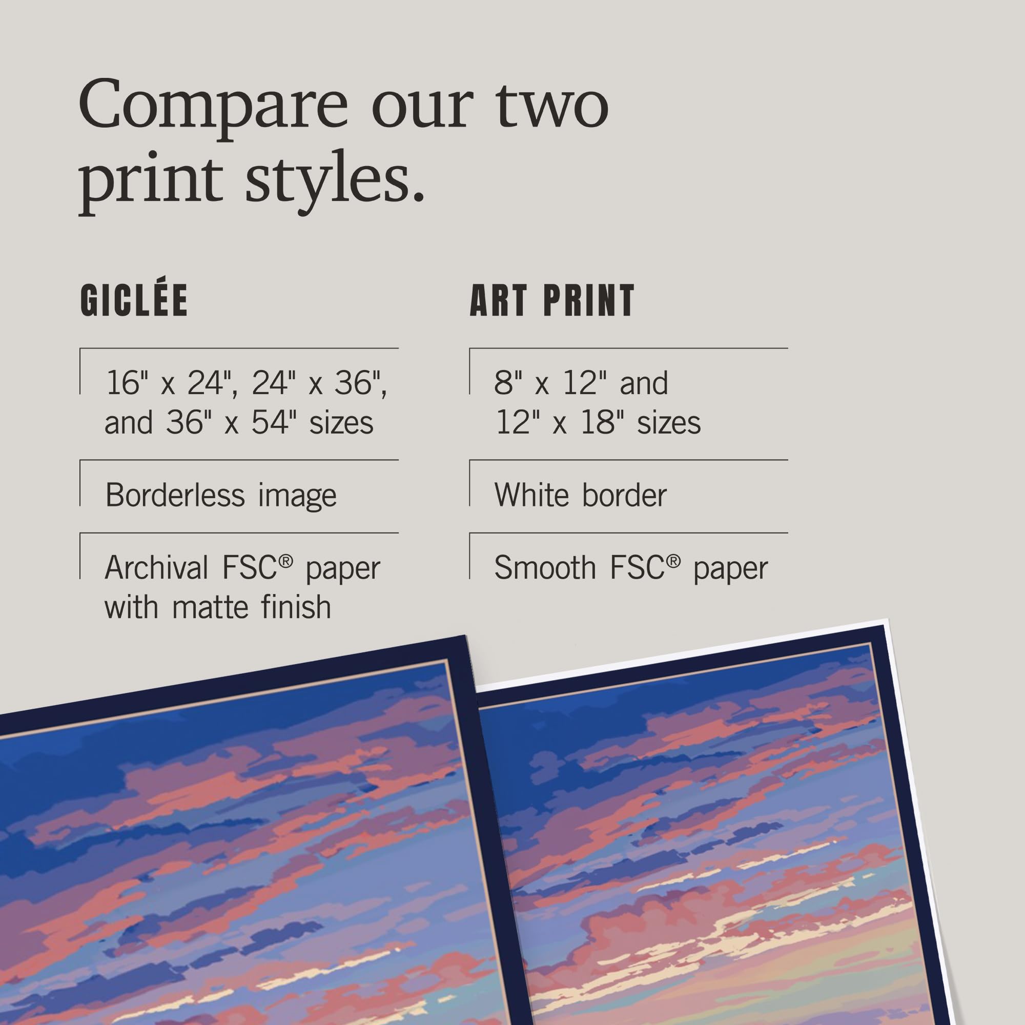Lantern Press 16x24 Inch Giclee Art Print - Bison and Sunset Landscape Wall Decor | Premium Canvas Painting for Living Room, Bedroom & Office