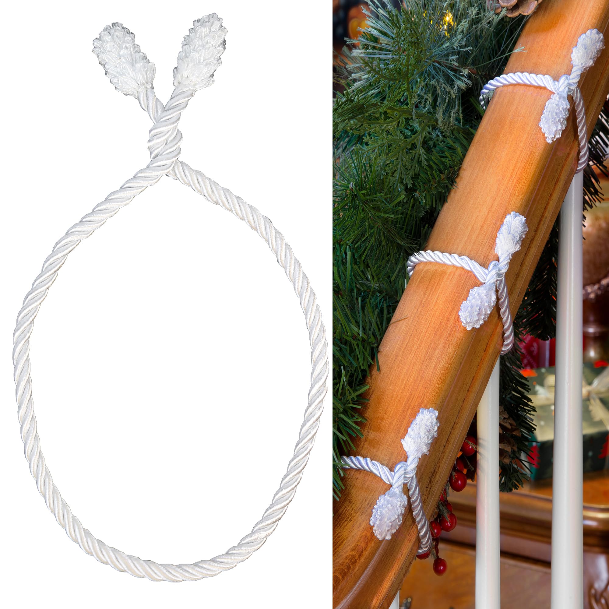 White Decorative Twist Ties 6-Pack - Hang Lights & Decor for Parties