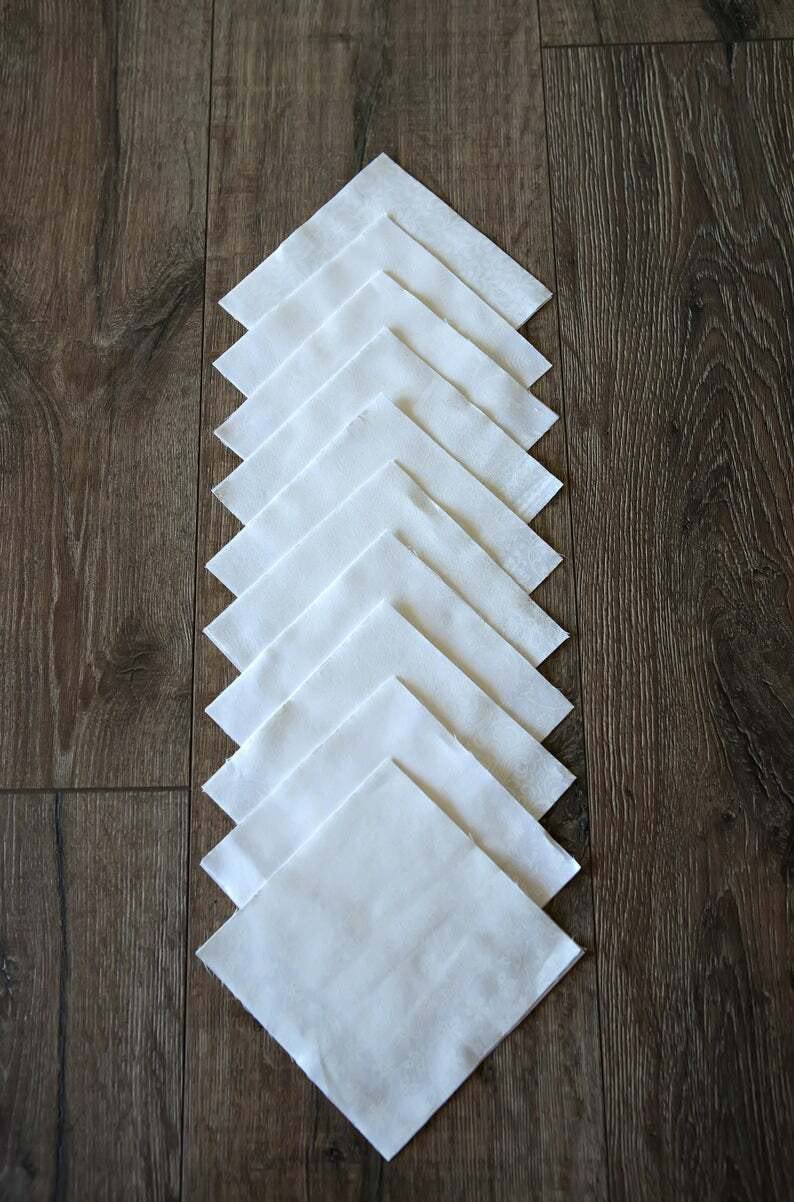 102Pcs White on White Pre-Cut 5-Inch Cotton Fabric Squares - Charm Pack for Quilting, Sewing & DIY Craft Projects - Perfect for Quilts, Patchwork & Home Decor