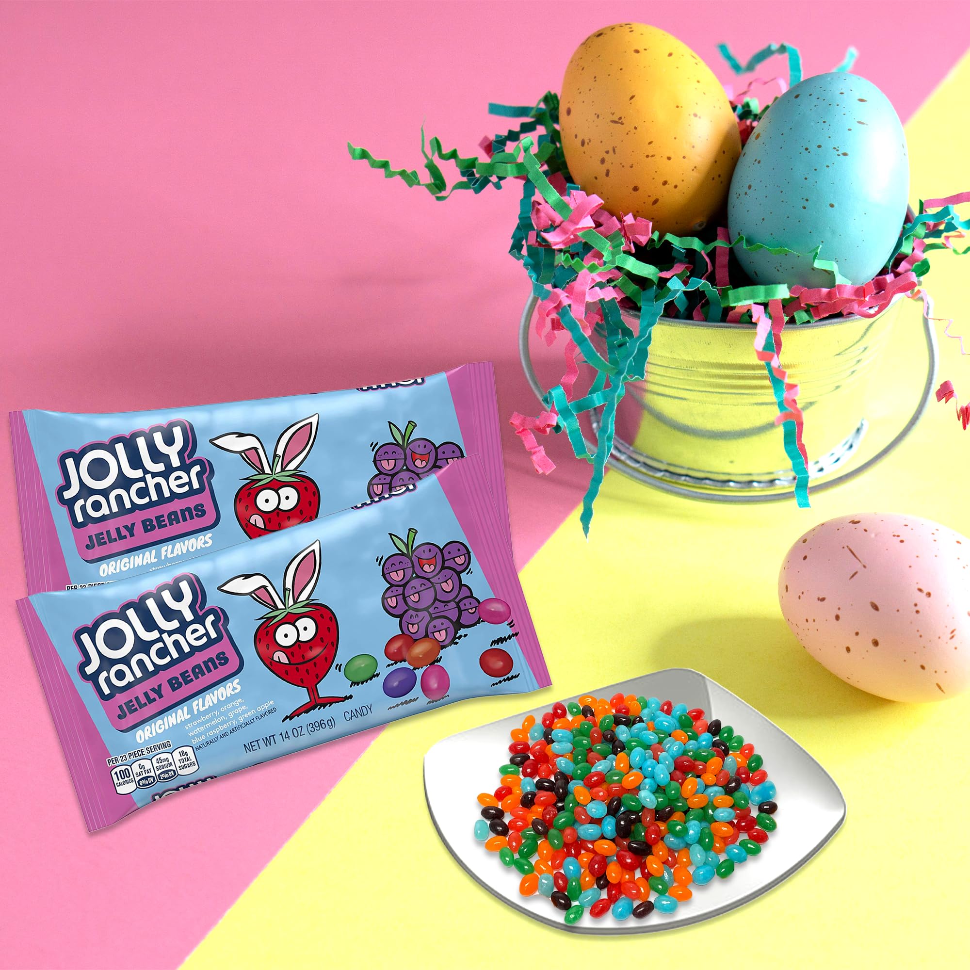Fruity Jelly Beans Bulk 14oz Bags, 2 Pack - Assorted Flavors Candy for Parties, Gifts & Movie Snacks - Kosher & Gluten Free Sweets