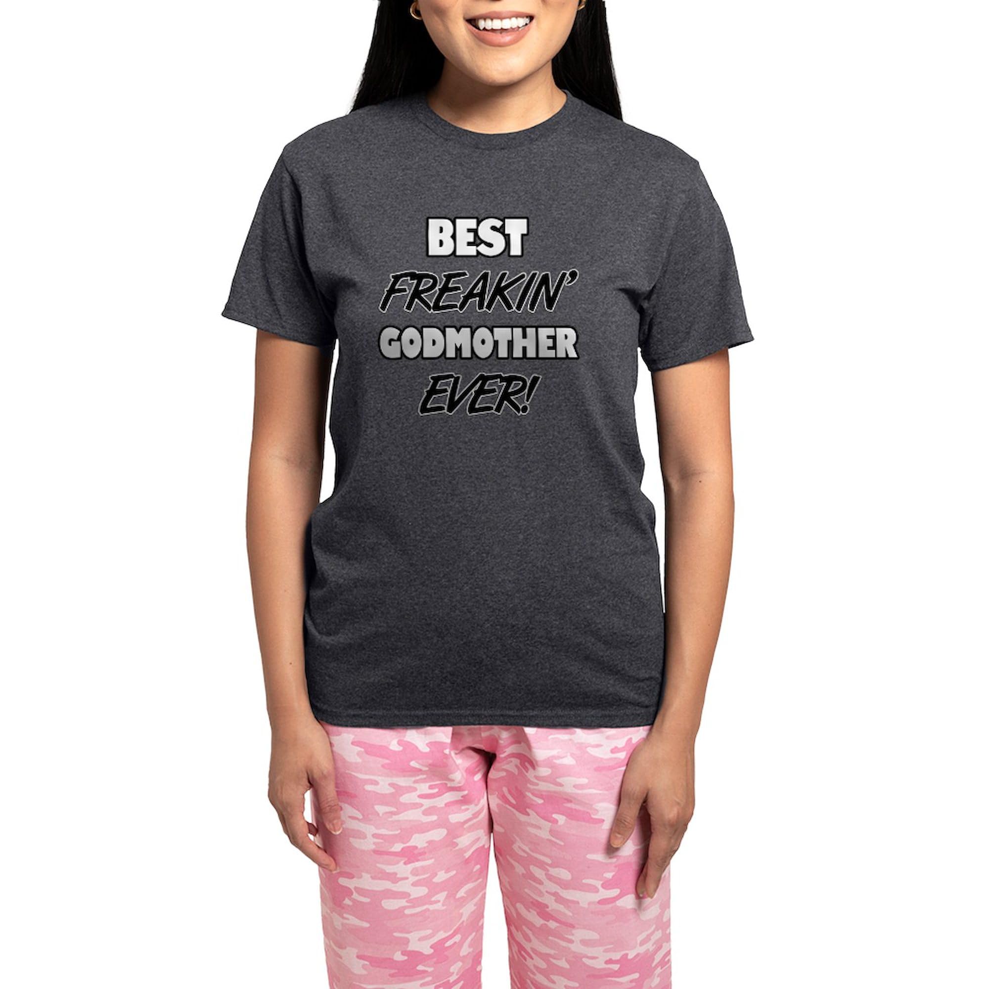 Best Freakin' Godmother Ever Women's Charcoal Pajama Set - Funny Novelty Sleepwear for Aunts & Godmothers - Perfect for Birthday Gifts, Christmas Presents & Relaxing at Home