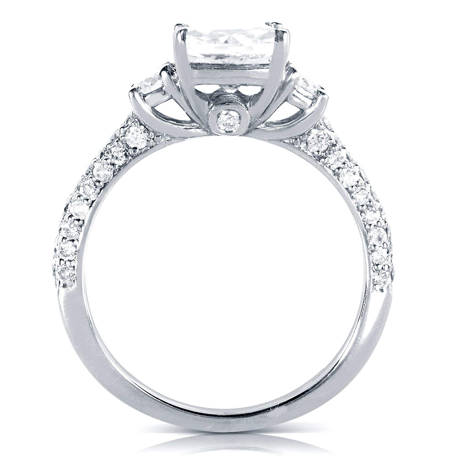 1 Carat Round Cut Diamond Engagement Ring in 14K White Gold - 1.5 CTW Total Weight, Elegant Solitaire Wedding Band for Proposals, Anniversaries & Special Occasions