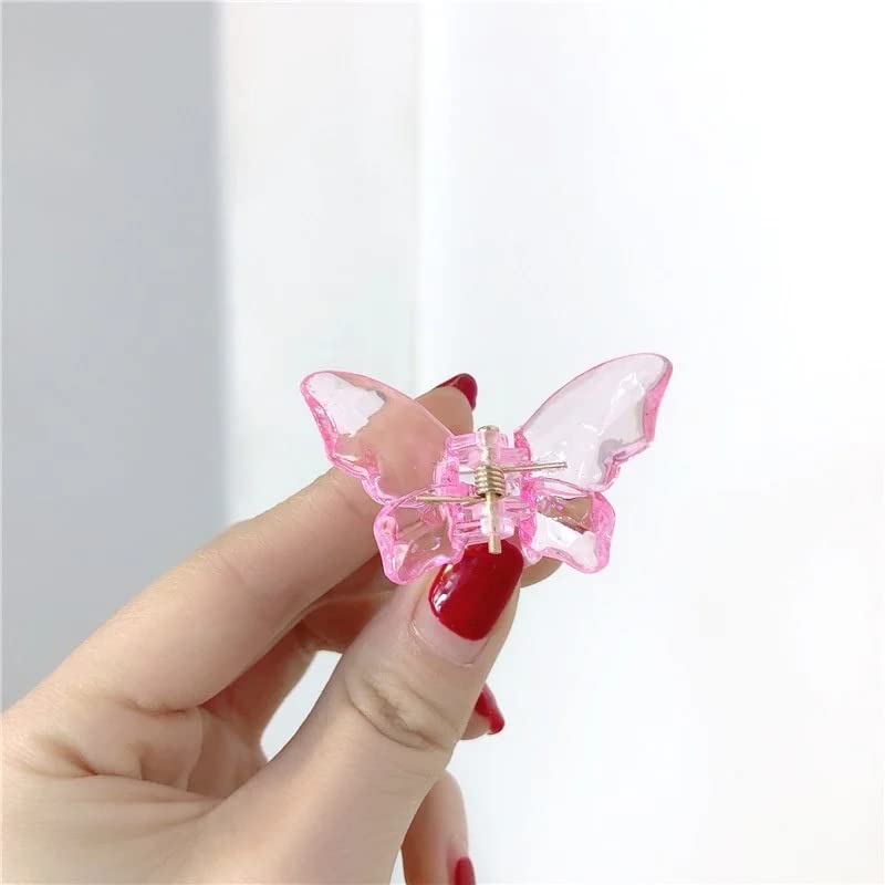 **Ayushicreationa Crystal Butterfly Hair Clips for Women & Girls - Transparent Mini Claw Clutcher Hair Accessories (Multicolor, Pack of 6) | Perfect for Weddings, Parties & Everyday Styling**
