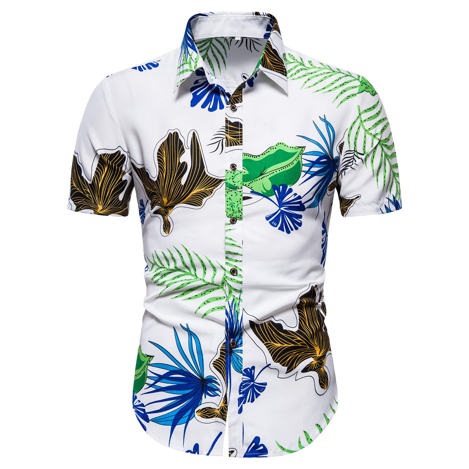 Men's Summer Short Sleeve Printed Dress Shirts - Stylish & Comfortable Hawaiian Shirts for Casual Wear, Beach Vacation, and Summer Parties