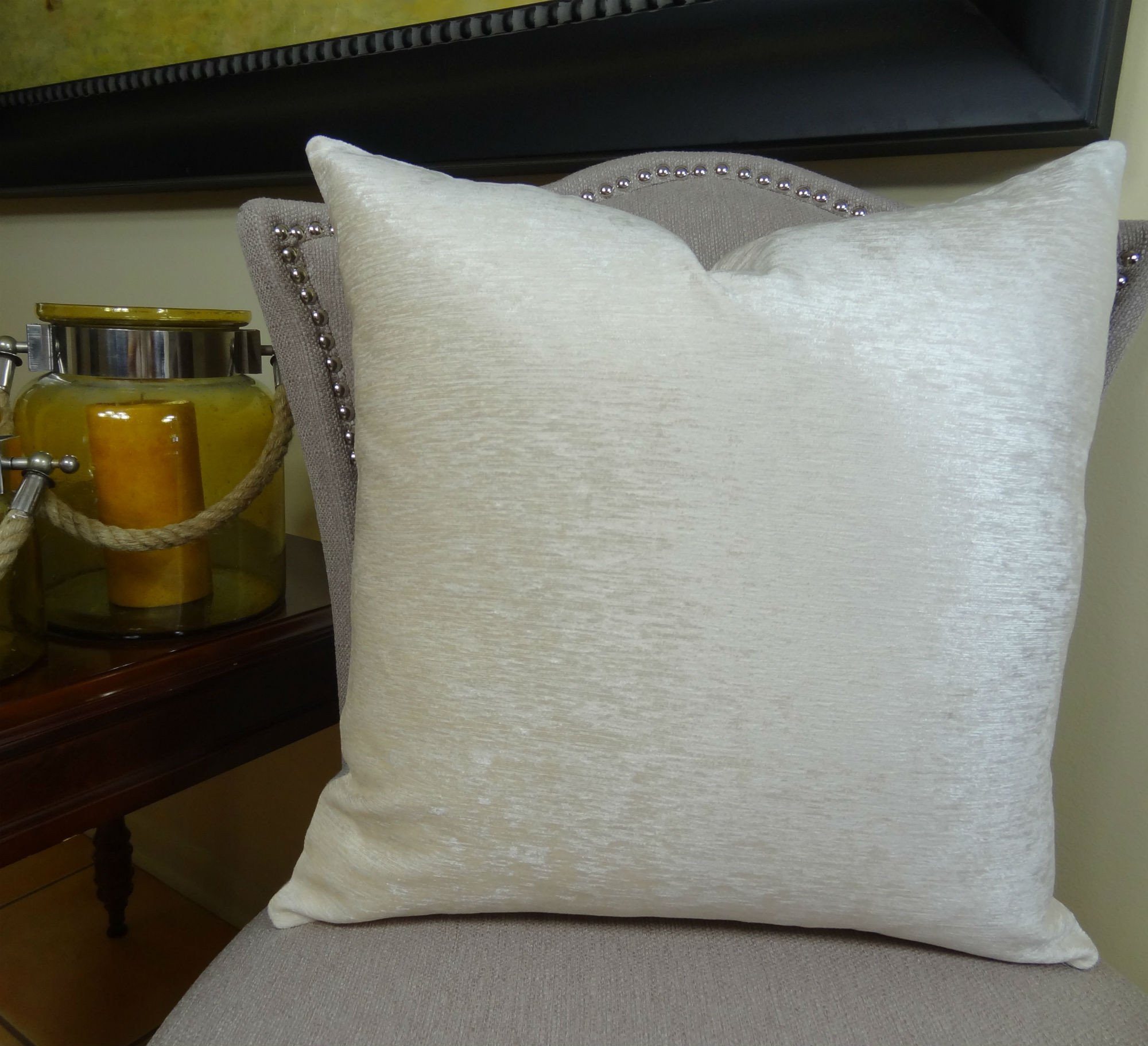 Modern Geometric Decorative Throw Pillow - Grey & White Designer Accent Cushion for Sofa, Bed, Living Room - Made in USA (11196)
