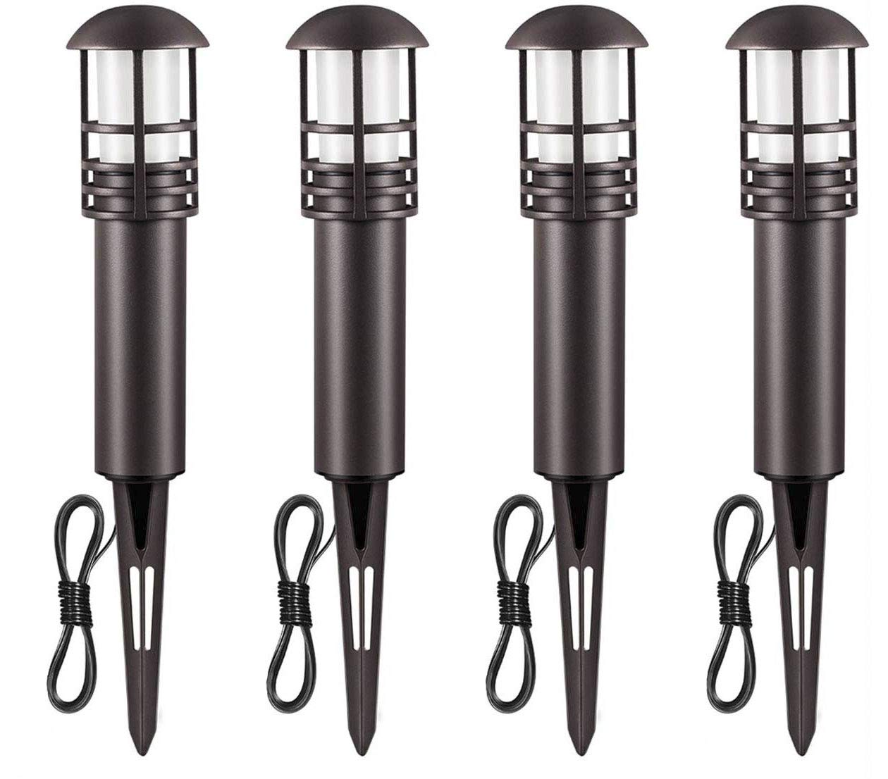 LNDXING 12V Low Voltage Outdoor Landscape Lights - 3W Warm White (3000K) IP65 Waterproof Garden Pathway Lights - 4 Pack for Yard, Patio, Walkway - Durable LED Lighting with 5 Year Warranty - Perfect for Garden Decor, Driveway Illumination & Landscape Accent Lighting