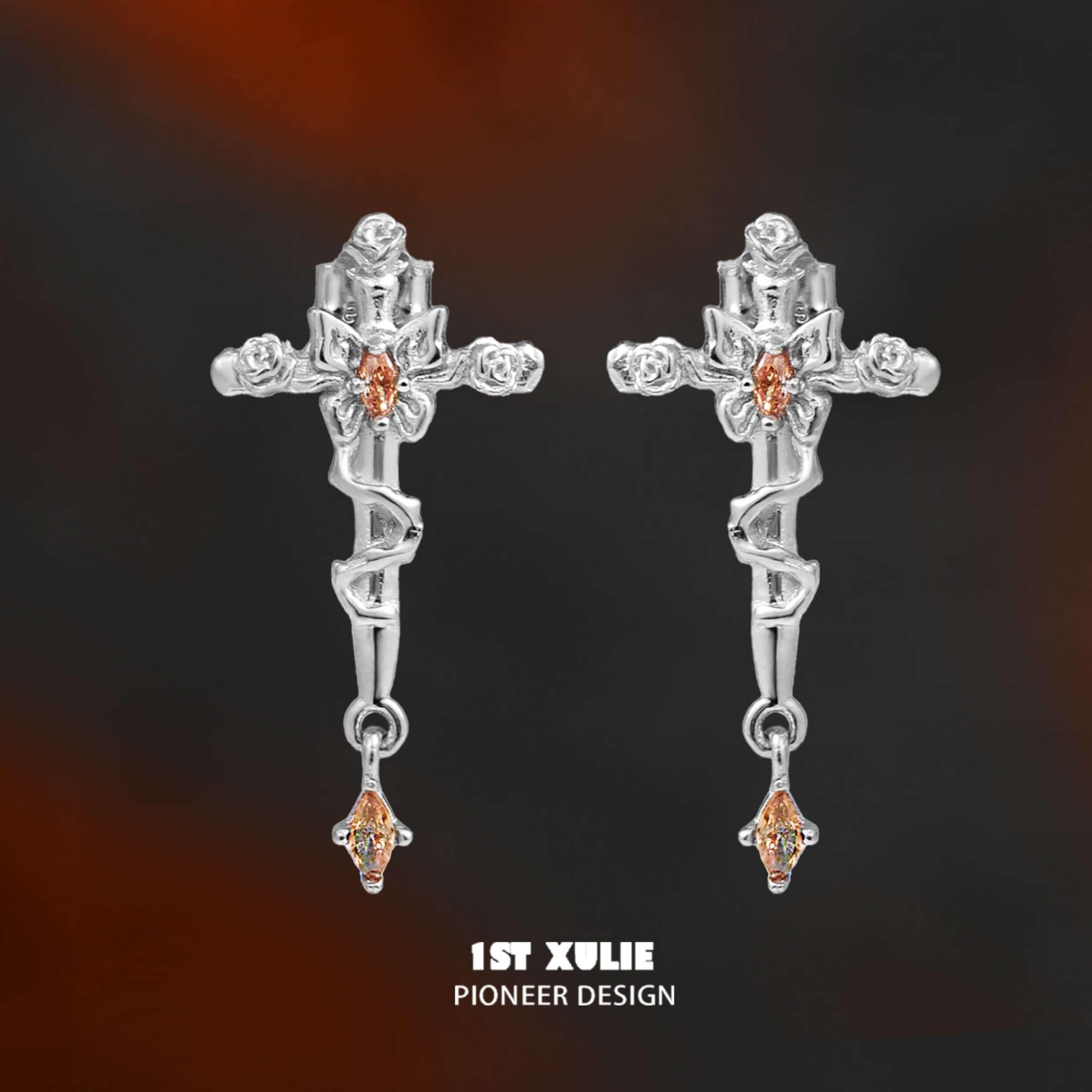 S925 Sterling Silver Zirconia Cross Stud Earrings for Women - Hypoallergenic Cubic Zirconia Earrings for Everyday Wear, Gift Giving & Special Occasions