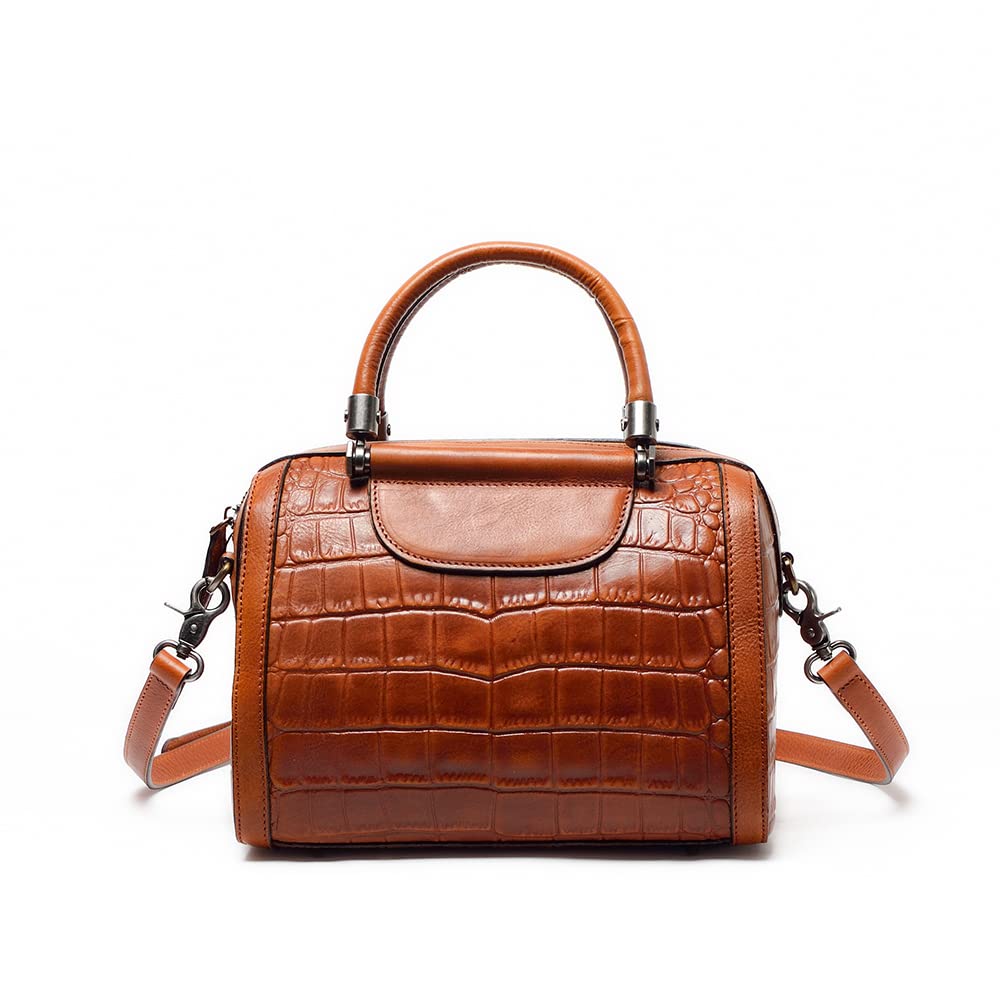 Luxury Women's Leather Crocodile Print Hobo Shoulder Bag - Fashionable Cowhide Handbag for Work, Travel & Evening Out