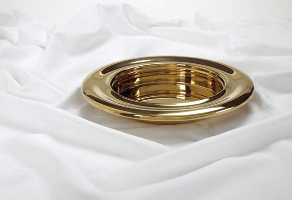 Broadman Church Supplies Brass Communion Stacking Bread Plate - RemembranceWare for Holy Communion, Church Services & Religious Ceremonies