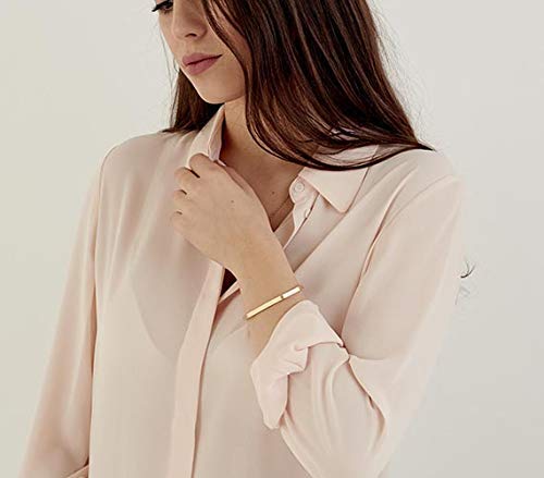 14K Gold Cuff Bracelet for Women - Elegant Dainty Open Bangle Bracelet - Perfect Girlfriend Gift for Anniversary, Birthday & Valentine's Day - Ideal for Date Nights, Parties & Special Occasions