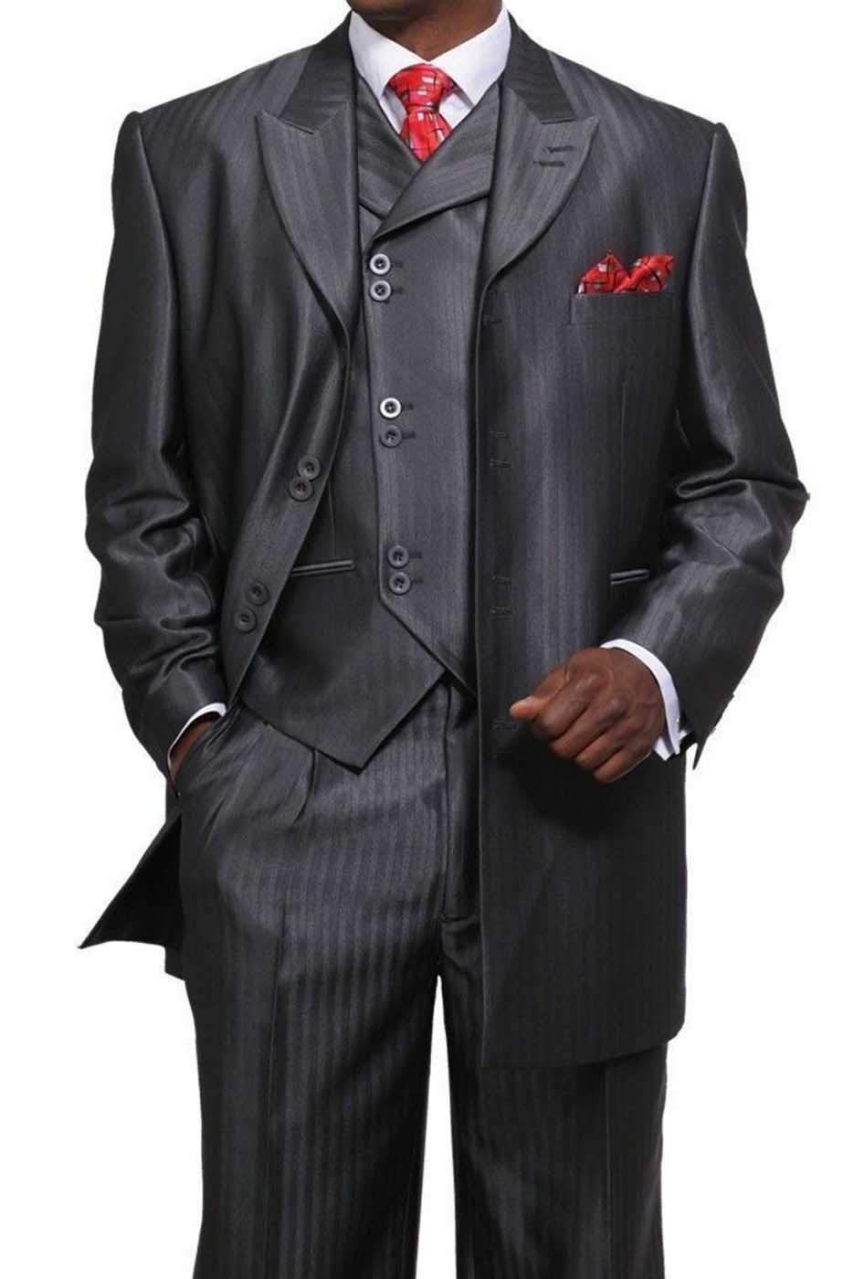 Stylish Herringbone Stripe Men's 3-Piece Suit Set with Vest & Dress Pants - Perfect for Weddings, Business Meetings & Formal Events