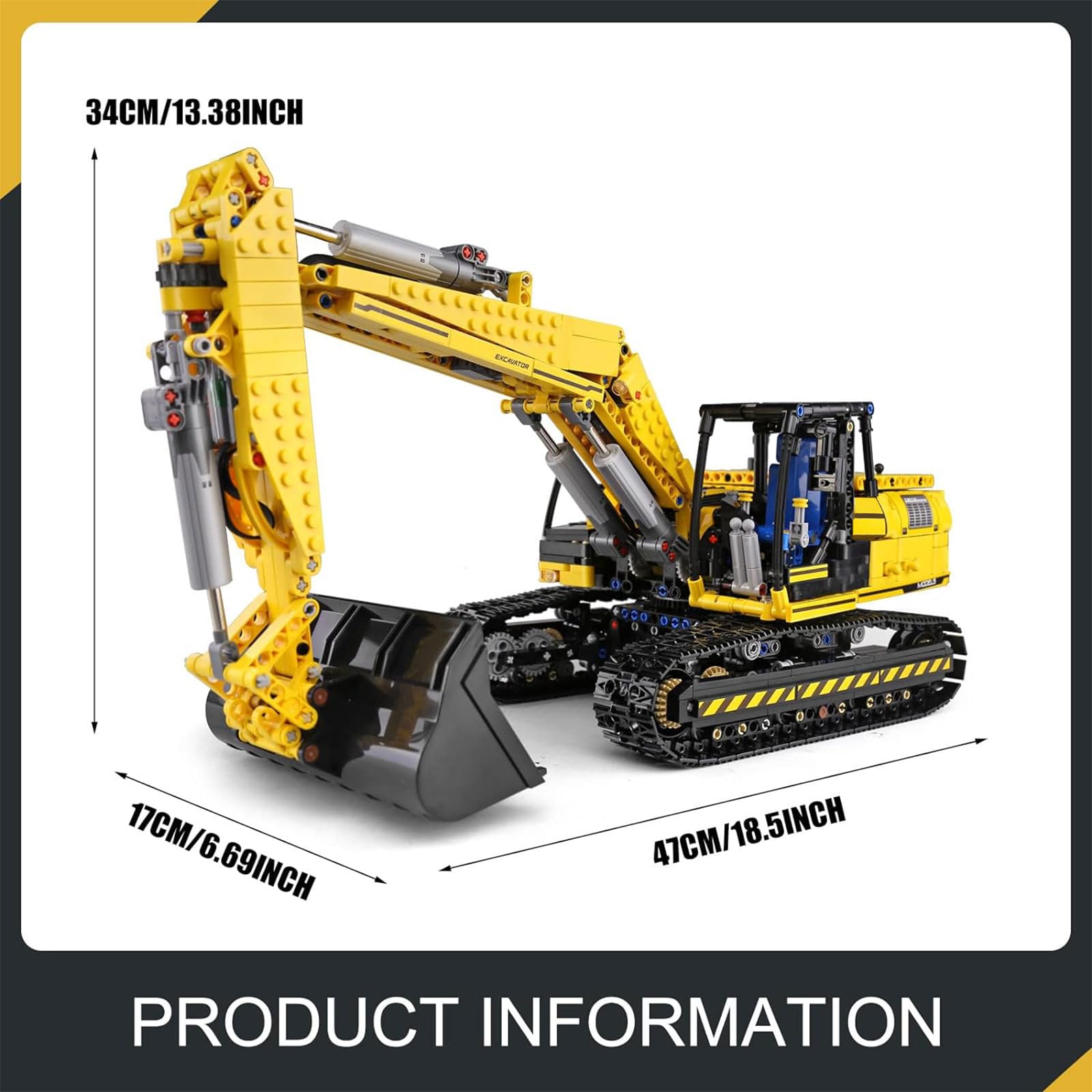 Mould King 13112 RC Excavator Building Set - 1830PCS STEM Engineering Toy for Boys & Kids, APP Remote Control Construction Truck with Motor - Perfect for Indoor Play, Birthday Gifts & STEM Learning Activities