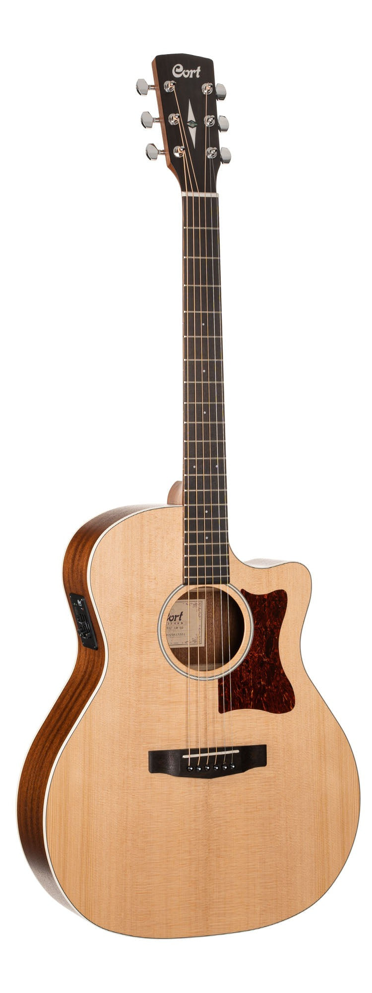 Cort GA1E Grand Auditorium Acoustic Electric Guitar - Satin Natural Finish | Perfect for Live Performances, Studio Recording & Home Practice
