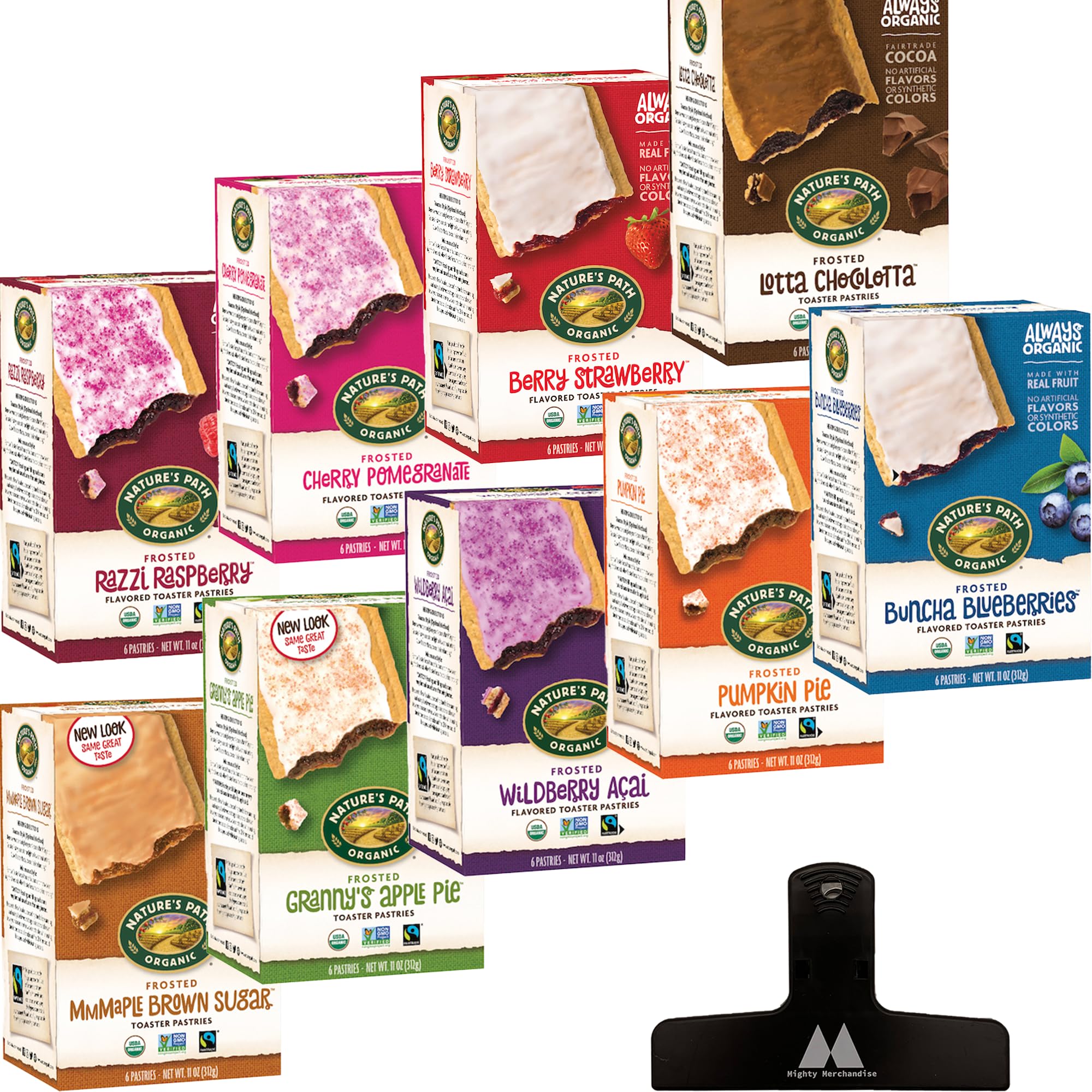 Nature's Path Organic Frosted Toaster Pastries Variety Pack - 11 oz (Pack of 9) | Non-GMO Breakfast Pastries with Whole Grains | Perfect for Quick Breakfasts, School Lunches & Office Snacks