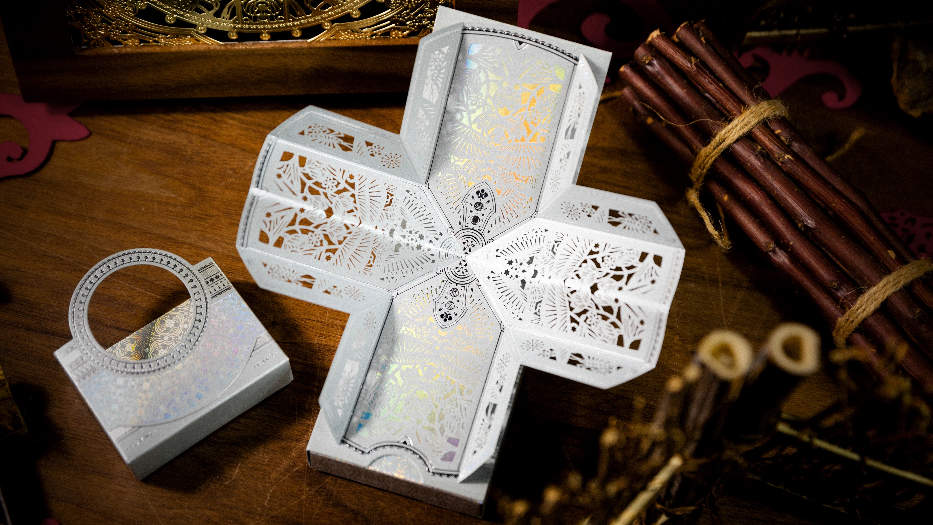 The Four Seasons Wooden Boxset Ark Playing Cards - Premium Collectible Deck for Card Games, Magic Tricks & Gifts | Perfect for Poker Nights, Game Parties & Holiday Presents