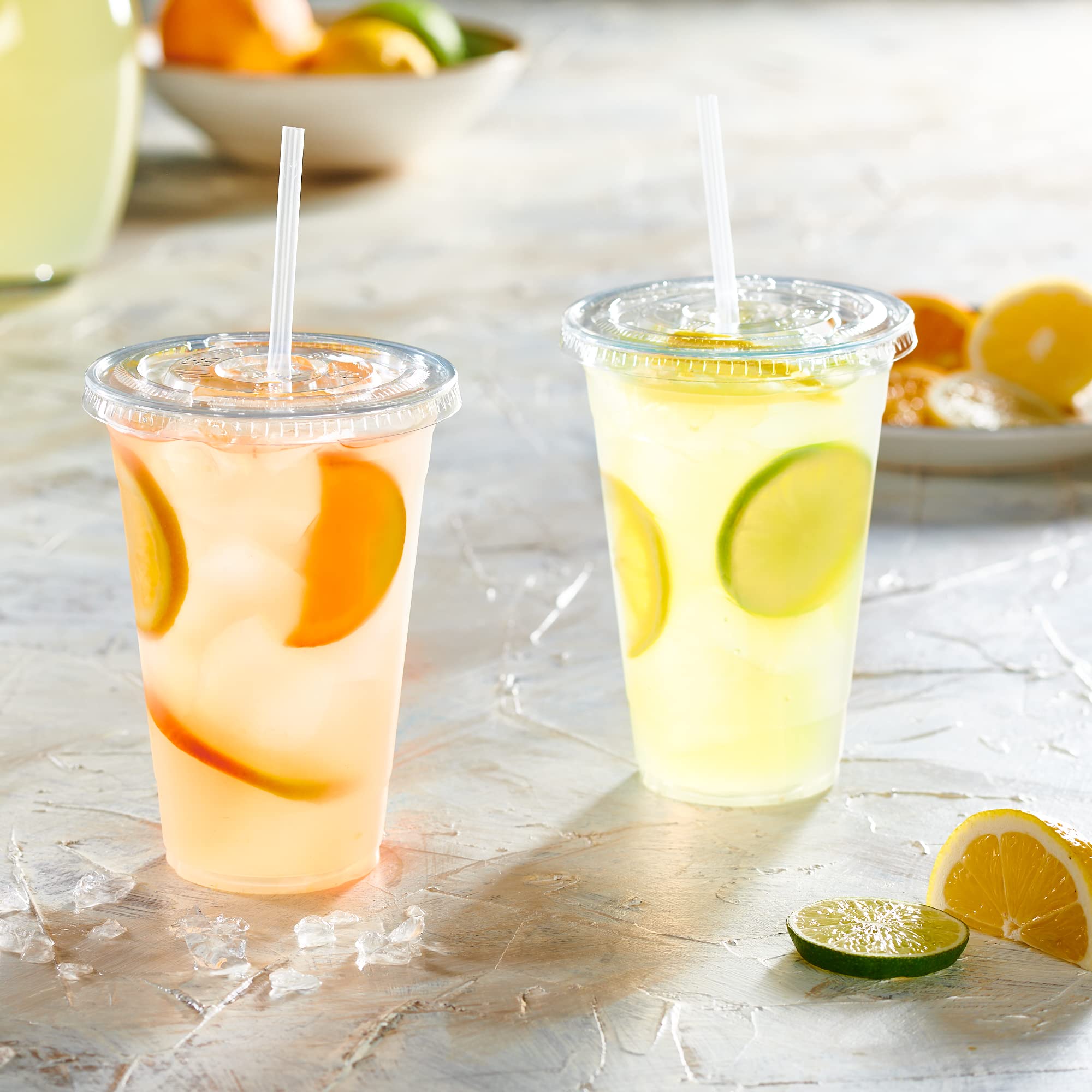 20 oz. Clear Plastic Cups with Lids (50 Count) - Disposable Coffee Cups for Cold Beverages, Smoothies & Takeout Drinks - Perfect for Parties, Cafes & On-the-Go Refreshments