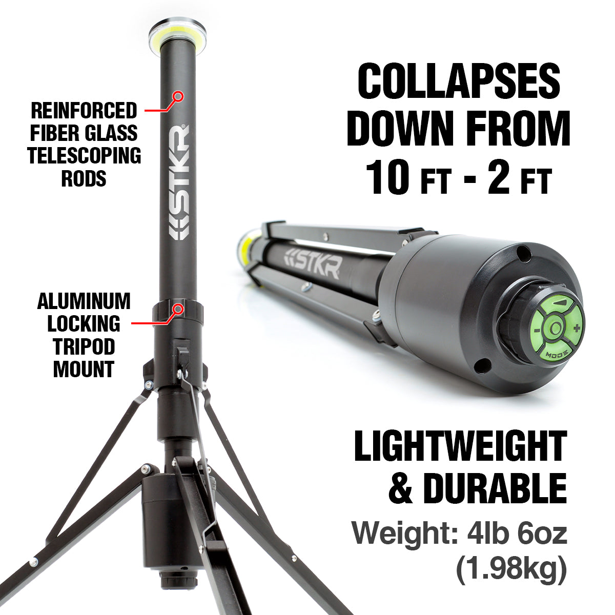 FLi OVER LANDER 10-Foot Telescoping LED Light with Wireless Remote Control - Perfect for Camping, Off-Roading, and Outdoor Adventures