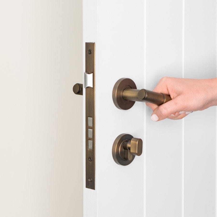 Vintage Antique Brass Front Door Lock Set - Secure & Stylish Entryway Hardware for Home, Office & Cabin Doors | Perfect for Traditional & Classic Interior Designs