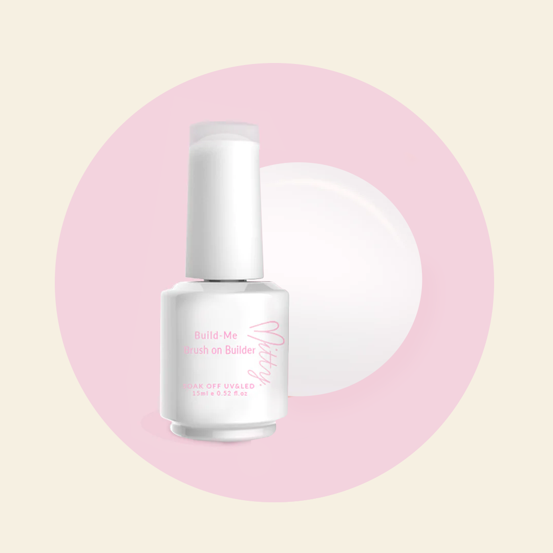 Mitty White Frost Brush-On Builder Gel - Professional Nail Extension & Strengthening Gel for Salon & Home Manicures - Perfect for DIY Nail Art & Gel Extensions