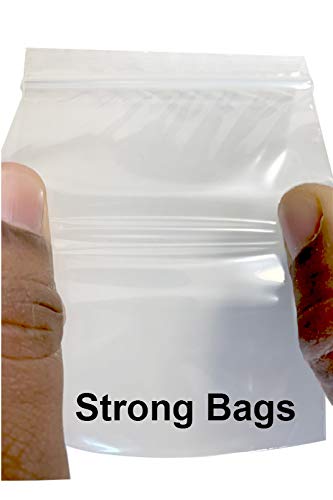 200 Pack 2X8 Inch Small Clear Plastic Storage Bags - 2Mil Thick Resealable Poly Bags for Organizing Crafts, Jewelry, Beads & Small Parts - Bulk Pack by VADUGAVARA
