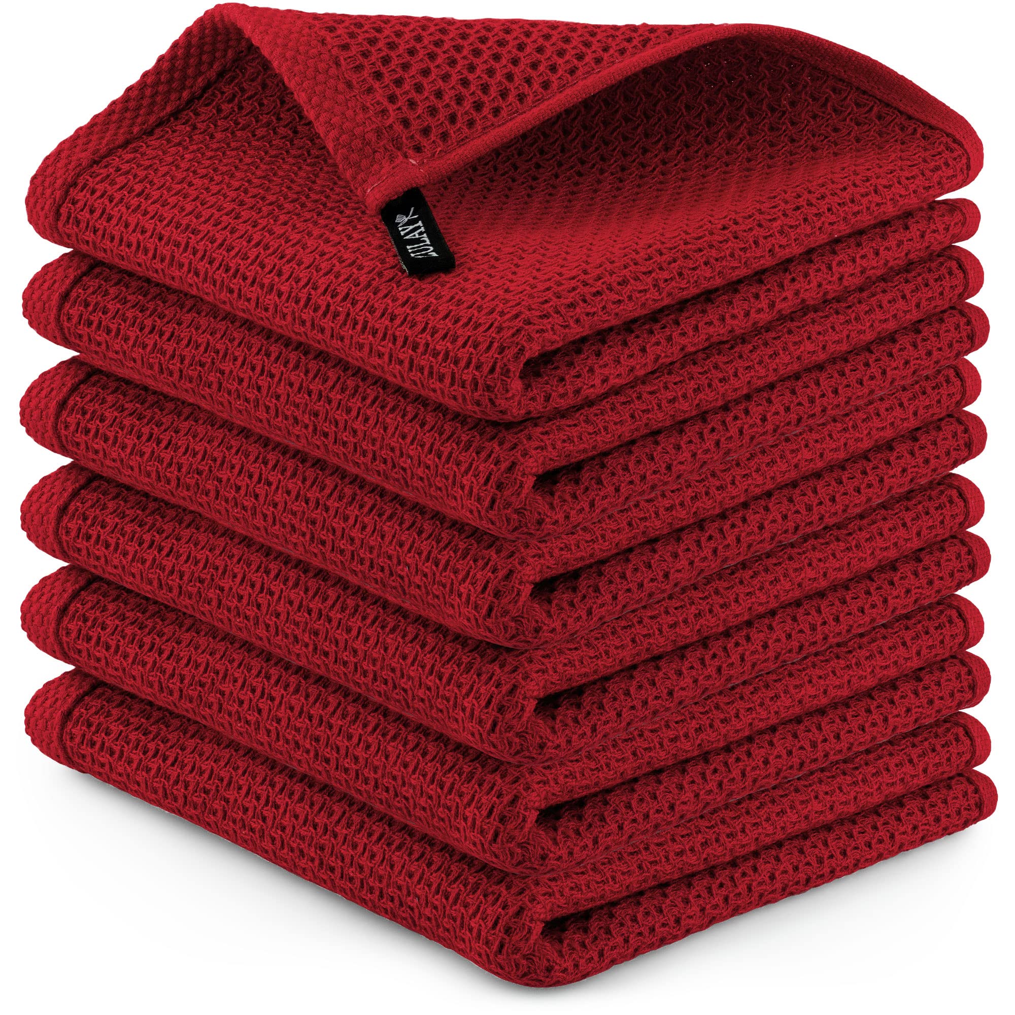 Zulay Kitchen Towels 6 Pack - 100% Cotton Waffle Weave Dish Towels 12x12
