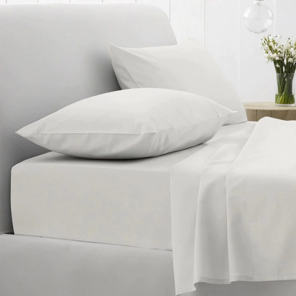 500TC Super Soft Sateen Fitted Sheet SNOW by Sheridan - Premium Queen Size Bed Sheet Set for Luxurious Comfort | Perfect for Master Bedroom, Guest Room & Hotel Use