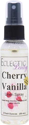 Cherry Vanilla Linen Spray - Double Strength 2oz | Natural Fabric Freshener for Bedding, Pillows & Home | Relaxing Aromatherapy Scent