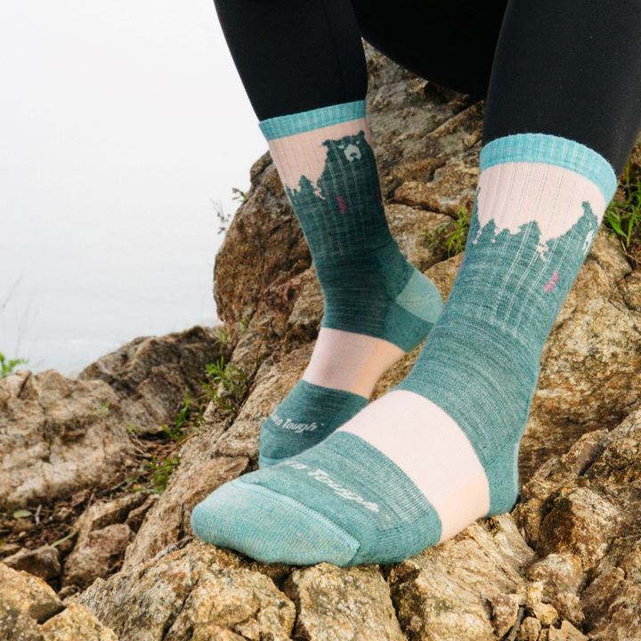 Darn Tough Bear Town Micro Crew Lightweight Hiking Socks for Women - Comfortable & Durable for Outdoor Adventures, Hiking, and Everyday Wear