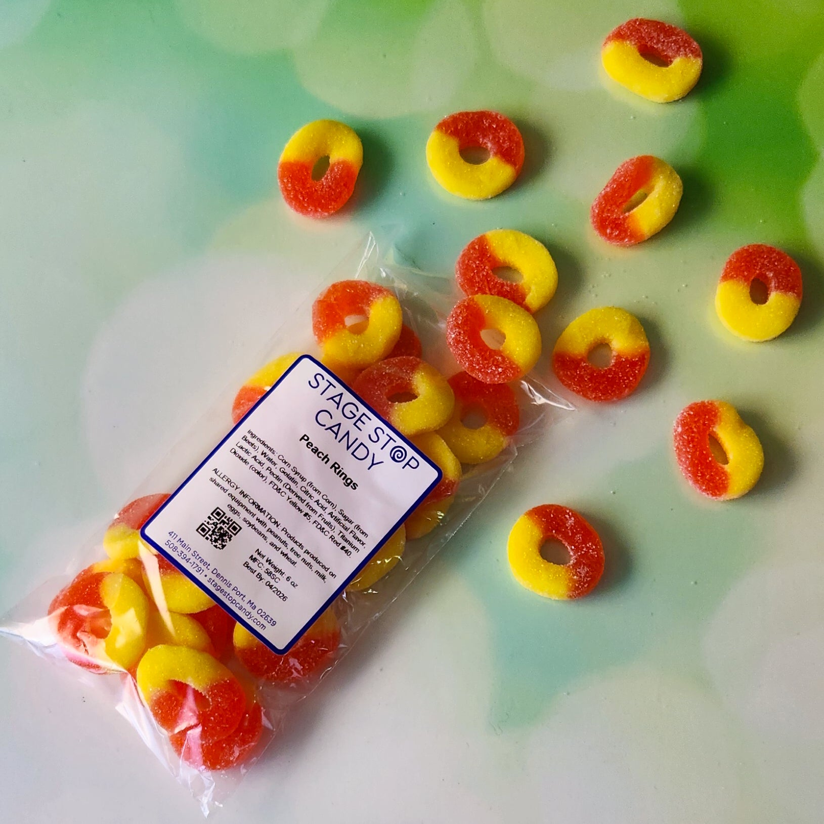 Delicious Peach Rings Gummy Candy - Sweet & Juicy Peach Flavored Snacks for Parties, Movie Nights & On-the-Go Treats