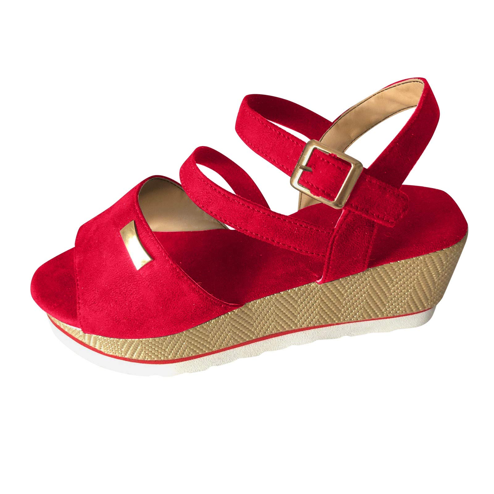 Aunimeifly Women's Fashion Wedge Sandals - Breathable Slip-On Walking Shoes for Outdoor & Beach - Comfortable Soft Sole Summer Casual Sandals for Vacation, Travel, and Daily Wear