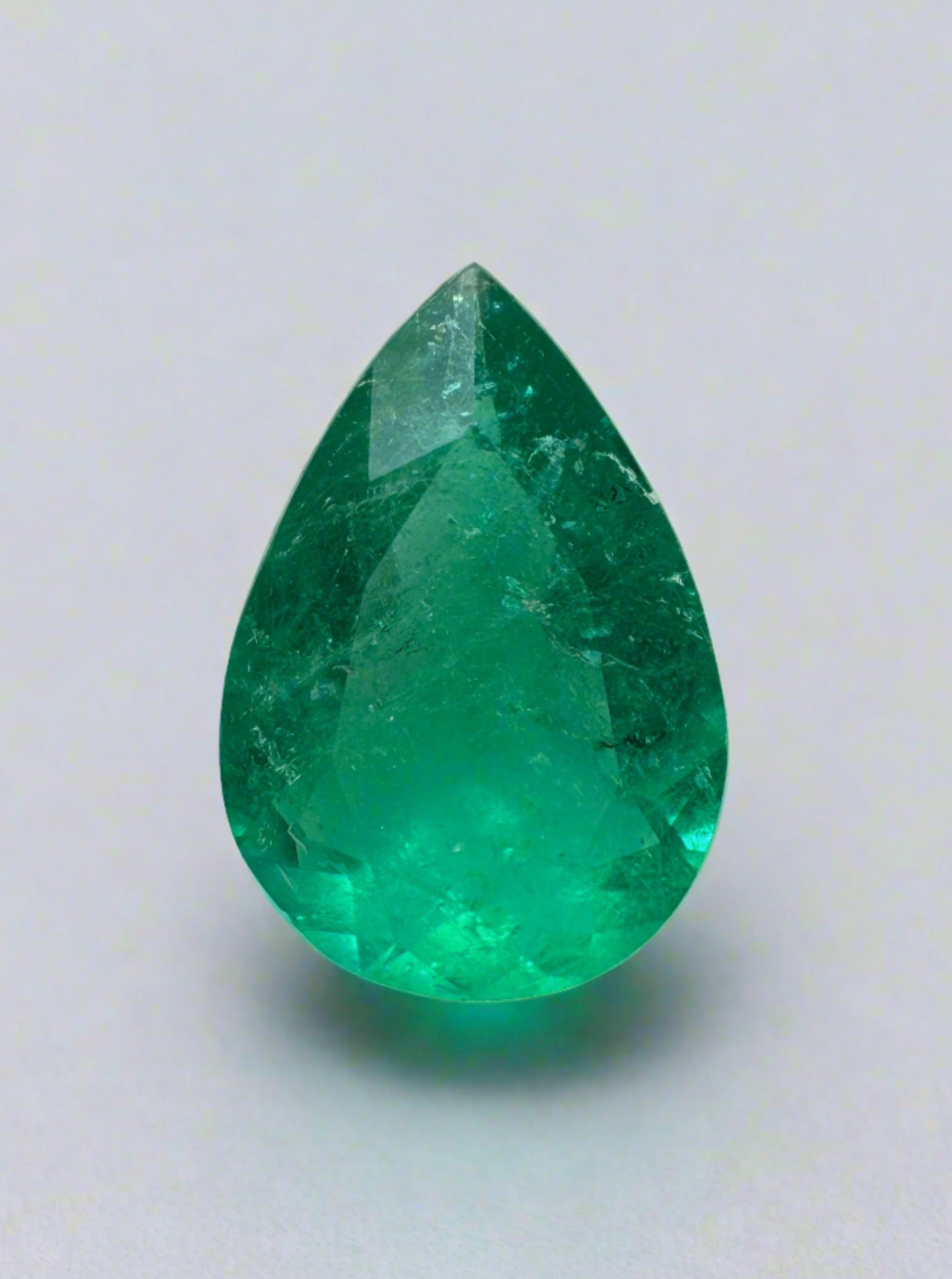 1.87 Carat Vivid Green Natural Loose Colombian Emerald Pear Cut Gemstone for Jewelry Making & Engagement Rings