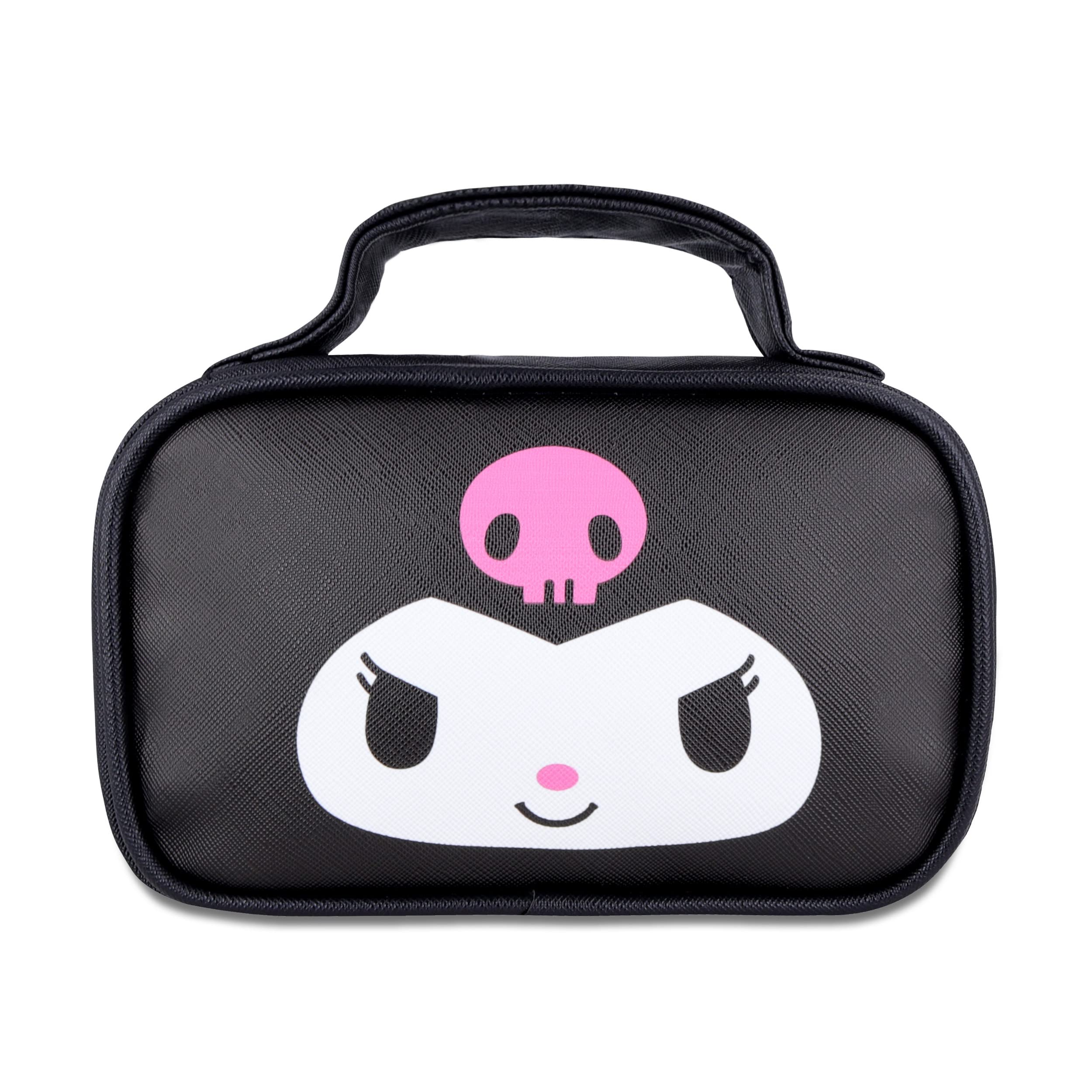 Kuromi Anime Makeup Bag - Waterproof Faux Leather Travel Cosmetic Case with Handle, Portable Zipper Pouch for Women & Girls | Perfect for Travel, Gym, School & Daily Use