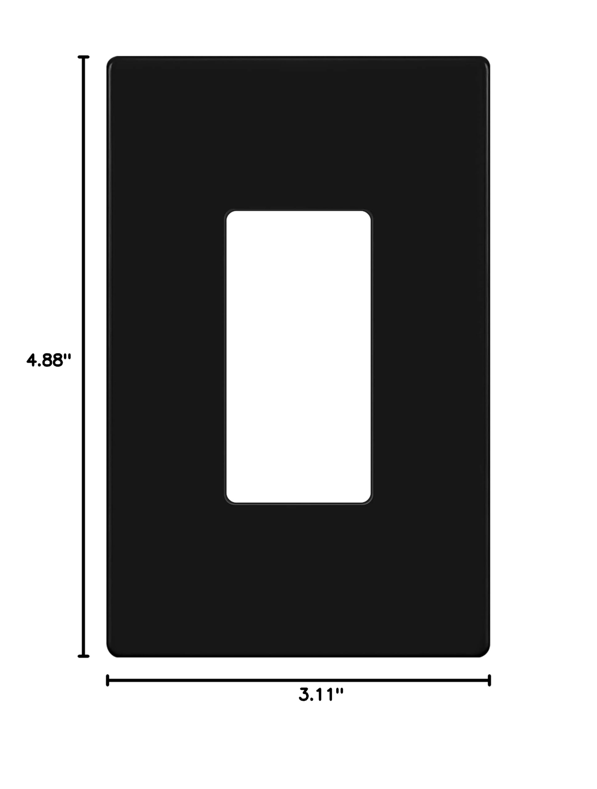 ENERLITES Screwless Decorator Wall Plates - Child Safe Outlet Covers, Glossy Finish, Medium Size 1-Gang (4.88