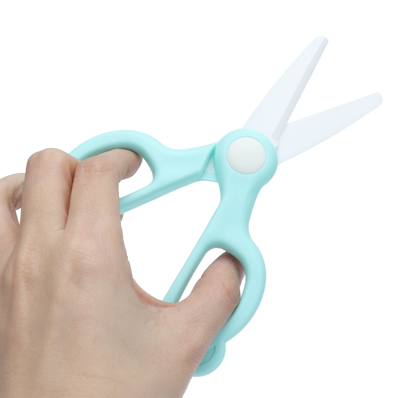 Safe Ceramic Baby Food Scissors - BPA-Free Kitchen Shears for Cutting Fruits, Veggies & Snacks - Green Infant Feeding Tool for On-the-Go Parents & Daycare Use